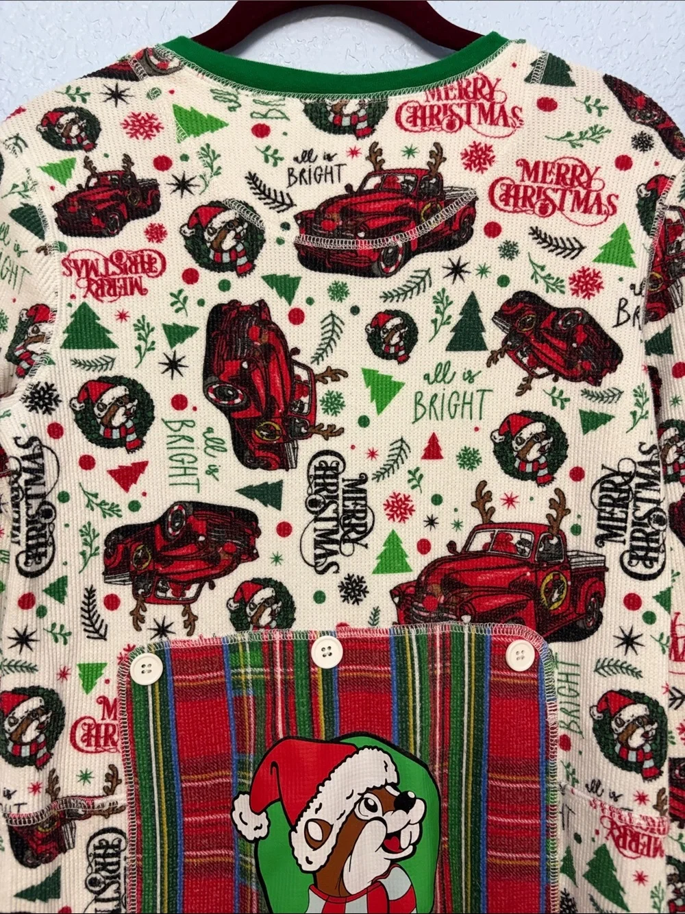 Buc-ee’s Holiday One-Piece Pajamas Bucee Christmas Truck Print Size YXL